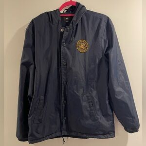 Obey Dark Blue Windbreaker with Yellow Emblem